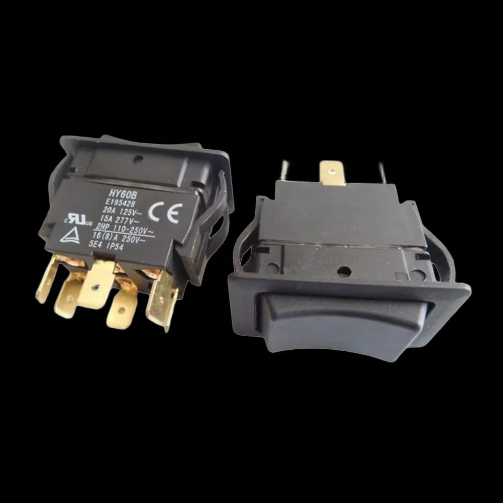 

20A Self Locking Boat Switch HY60B 6 Pin Rocker Switch Waterproof Dustproof Long-lasting ABS Boat-shaped Switch Power Tools