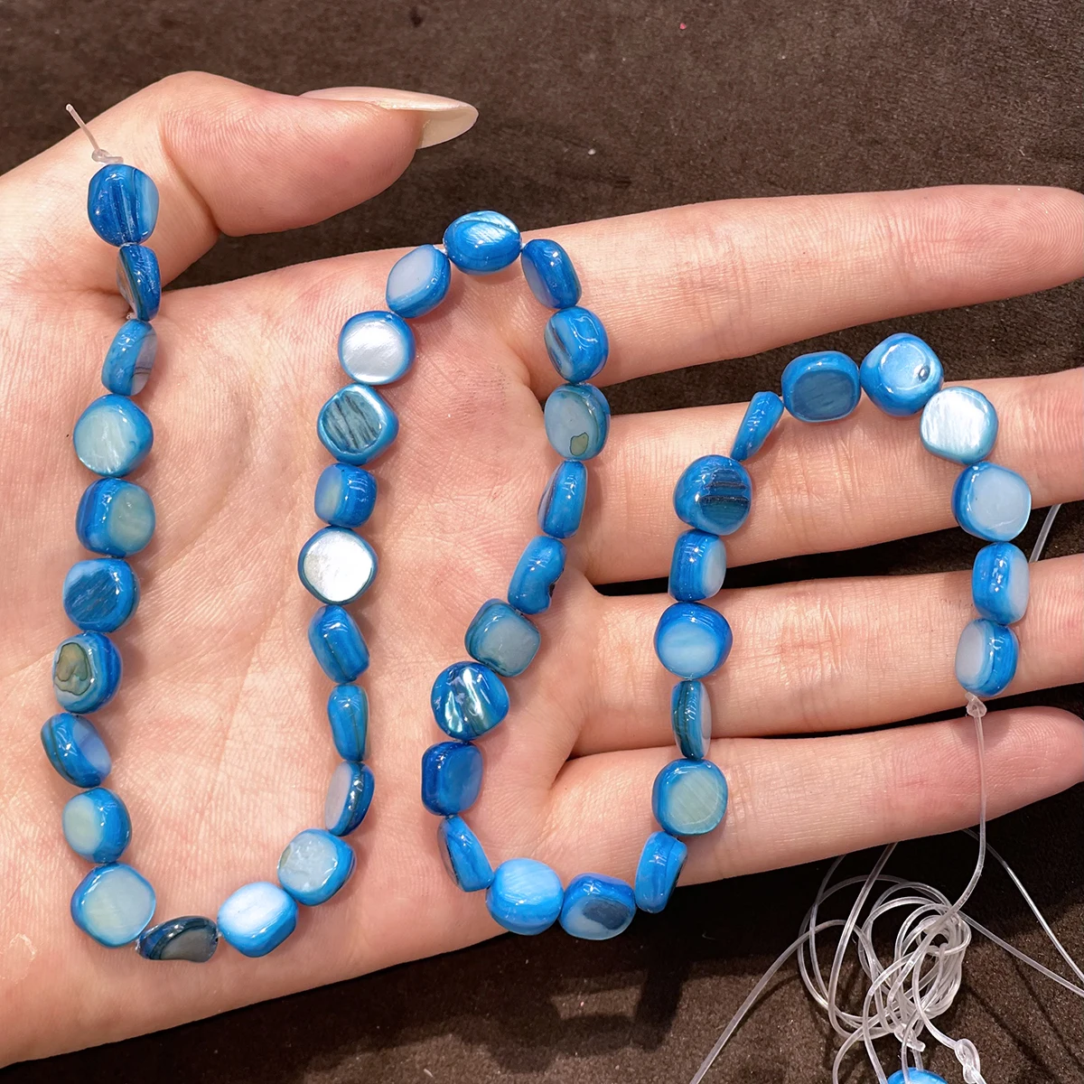8mm Dyed Natural Shell Beads Irregularly Shaped Through-Hole Beads for Jewelry Making DIY Necklaces Bracelets and Accessories