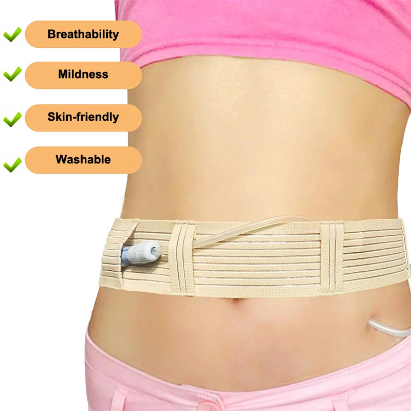 Peritoneal Dialysis Belt Adjustable Breathable Catheter Fixation Device Feeding Tube Holder Drainage Tube Belt Abdominal Belt