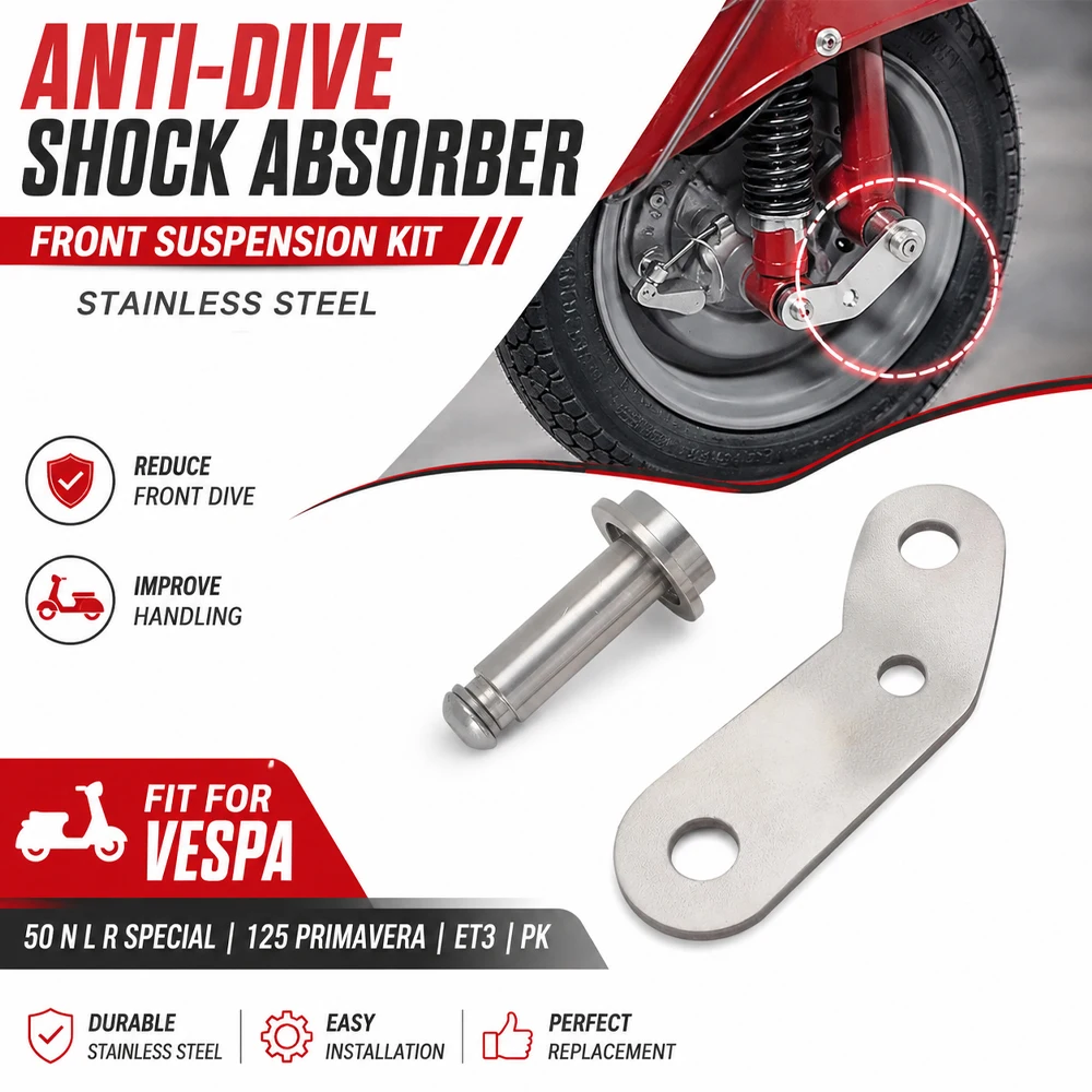 Image of Vordergabel-Anti-Dive-Stoßdämpfer-Stabilisierungskit für Vespa 50 N L R SPECIAL 125 PRIMAVERA ET3 PK INOX