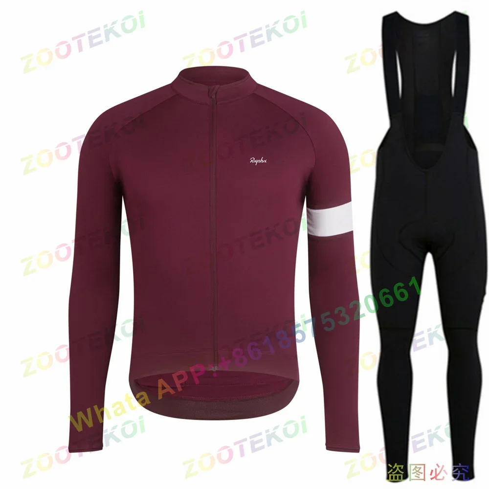 New Long Sleeve 2022 Team Autumn Cycling Jersey Set Ropa Ciclismo Men Bicycle Clothing Suit ROIPHOI Jerseys Road Bike Uniform