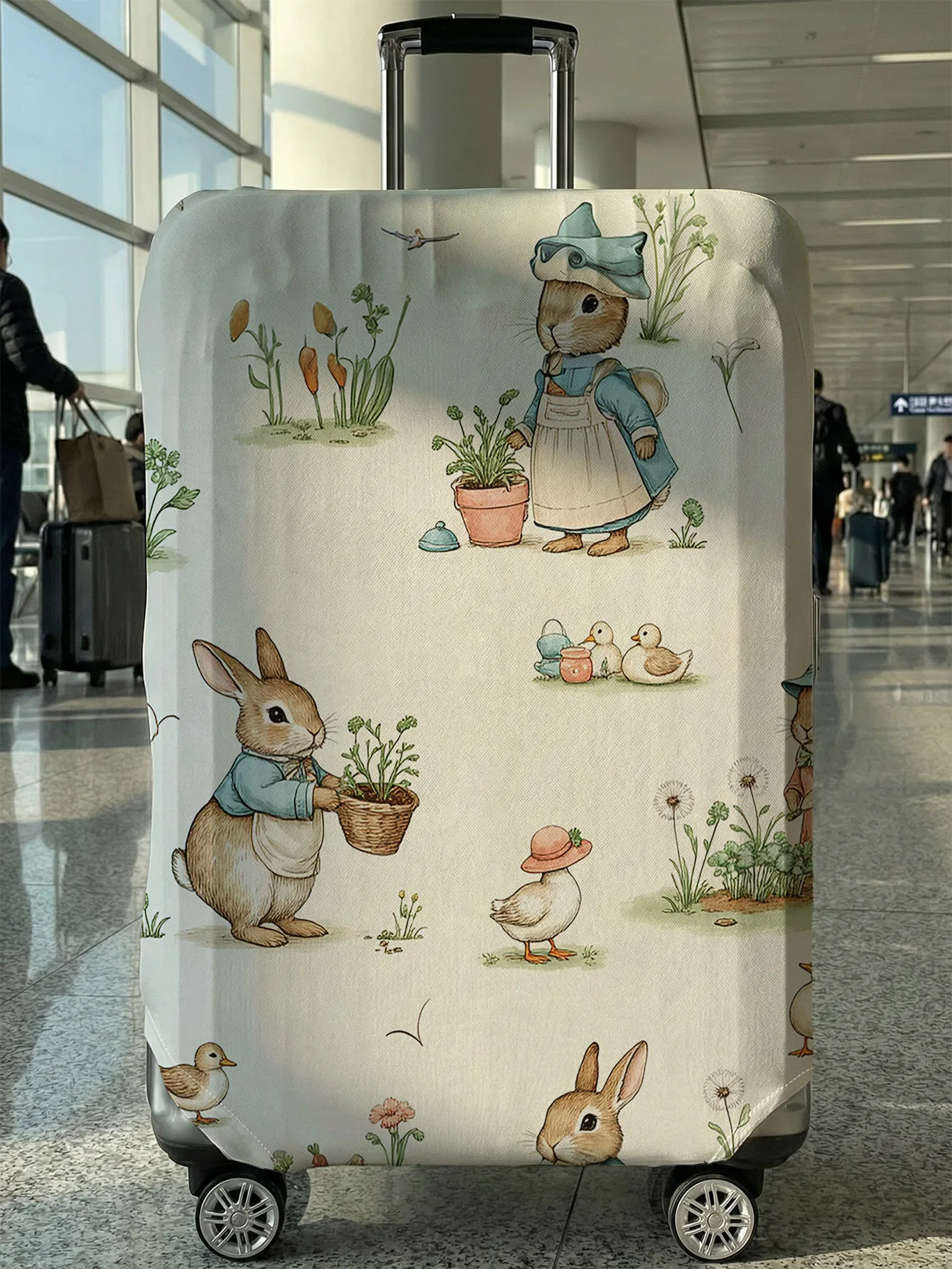 

Чехол для багажа с принтом Peter Rabbit Garden, подходит для чемоданов 18-32 дюймов, чехол на ручку чемодана, дорожные аксессуары