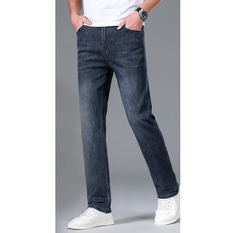 Fashion Loose Spliced Zipper Pockets Embroidery Casual Pants Men's 2024 Spring Summer New Oversized Solid Color All-match Jeans