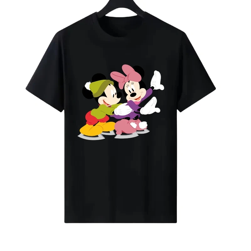 

Disney Mickey Mouse Pattern Woman Print Cartoon Loose Tops Ladies Cheap Round Neck Couple Y2k Short Sleeves T-Shirt Sweatshirts