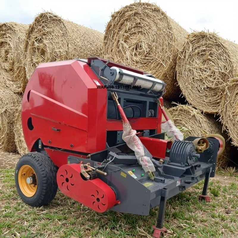 Agri Machinery Crush Bundling Shredder Corn Straw Picking Round Baler Machine Gearbox-Tractor Connectable for Hay Baling