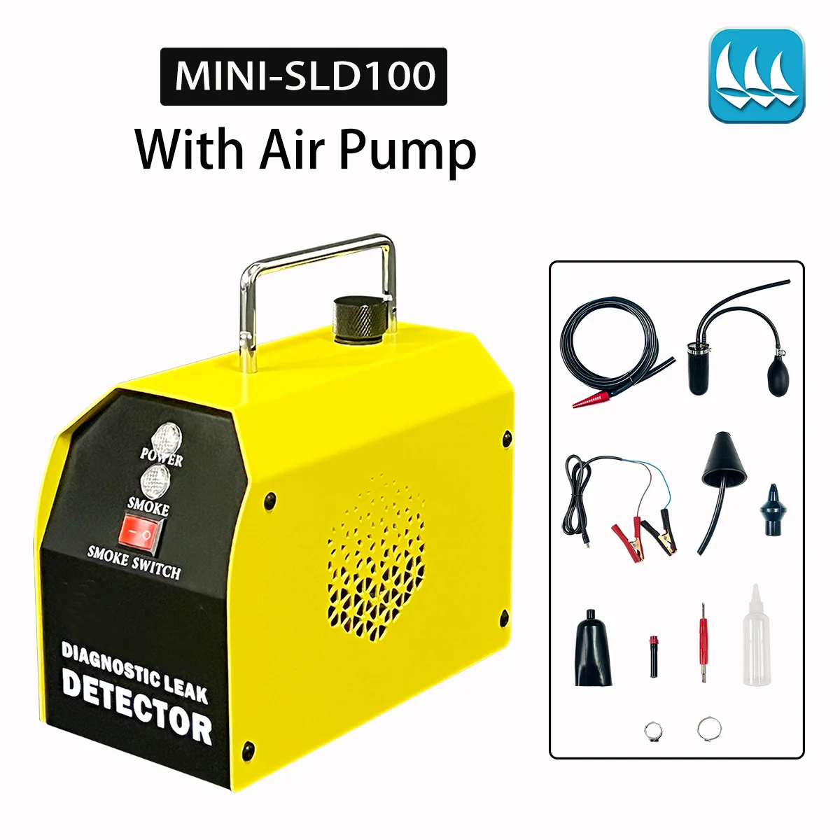 

MINI-SLD100 автомобильный детектор утечки дыма, генератор масляных труб, тестер системы EVAP, локатор утечки газа, диагностический инструмент