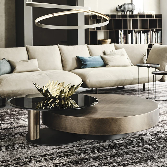 italian design antique graphite steel coffee table silver gold metal side table for living room modern 5