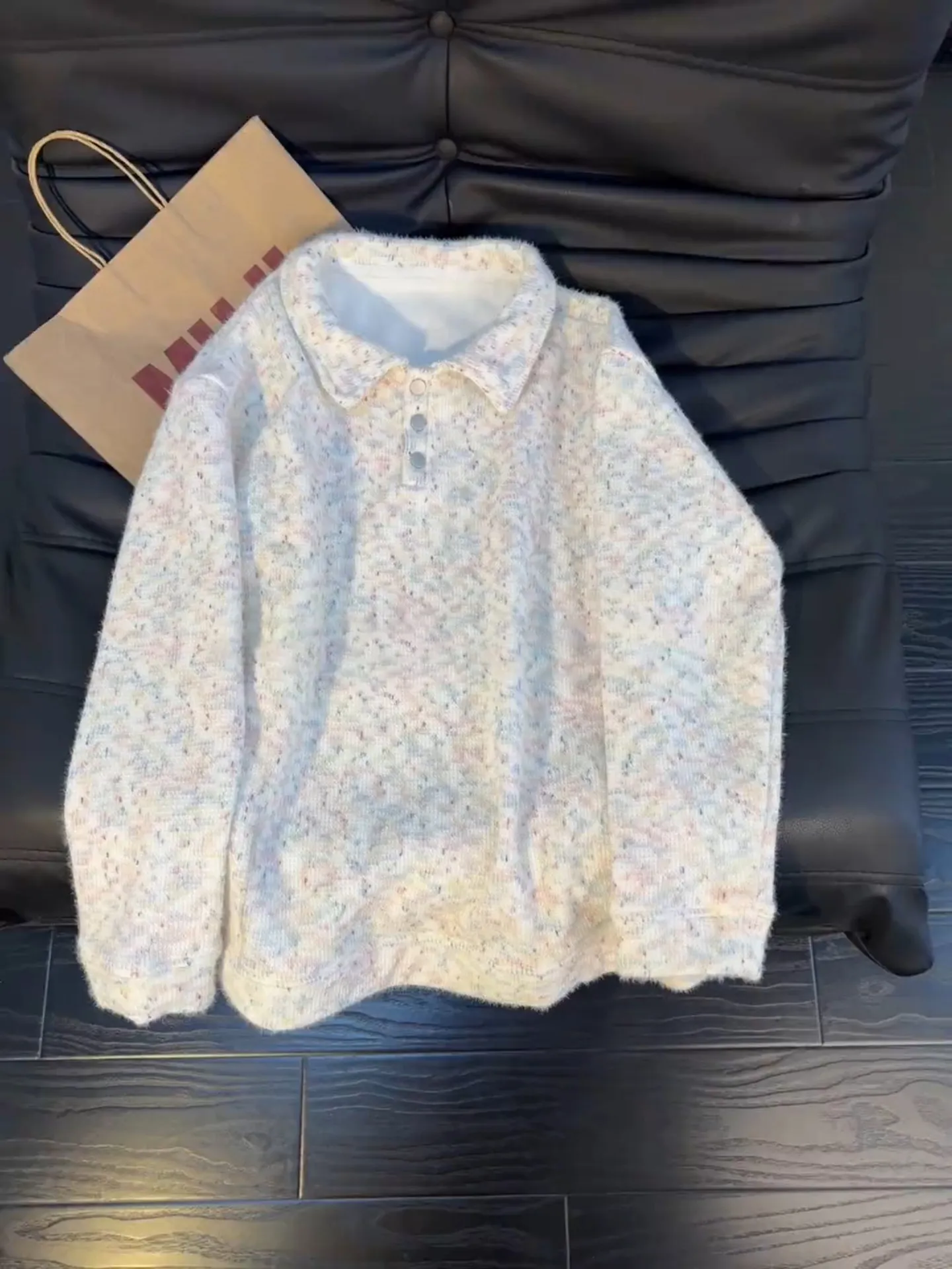 

Cleanfit Fce Lined Knitted Men's Sweatirt Autumn Winter Lazy High End irt Inner Wear Couple's Jaet