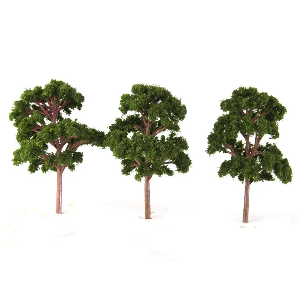 10 Stuks 1:75 Plastic Modeltrein Kunstmatige Miniatuur Boom Landschap Landschap Spoorweg Decor Gebouw Landschapsaccessoires Speelgoed