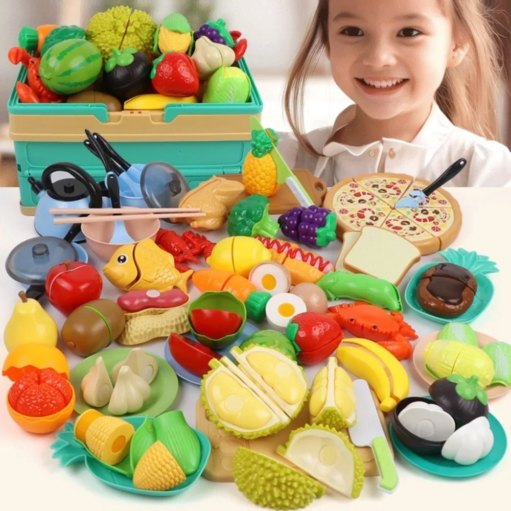 New Simulated Vegetable Slice Fun Toy Durian Children Fruit Cutting Toy Educational Chewable Pretend Play Kitchen Toy Christmas