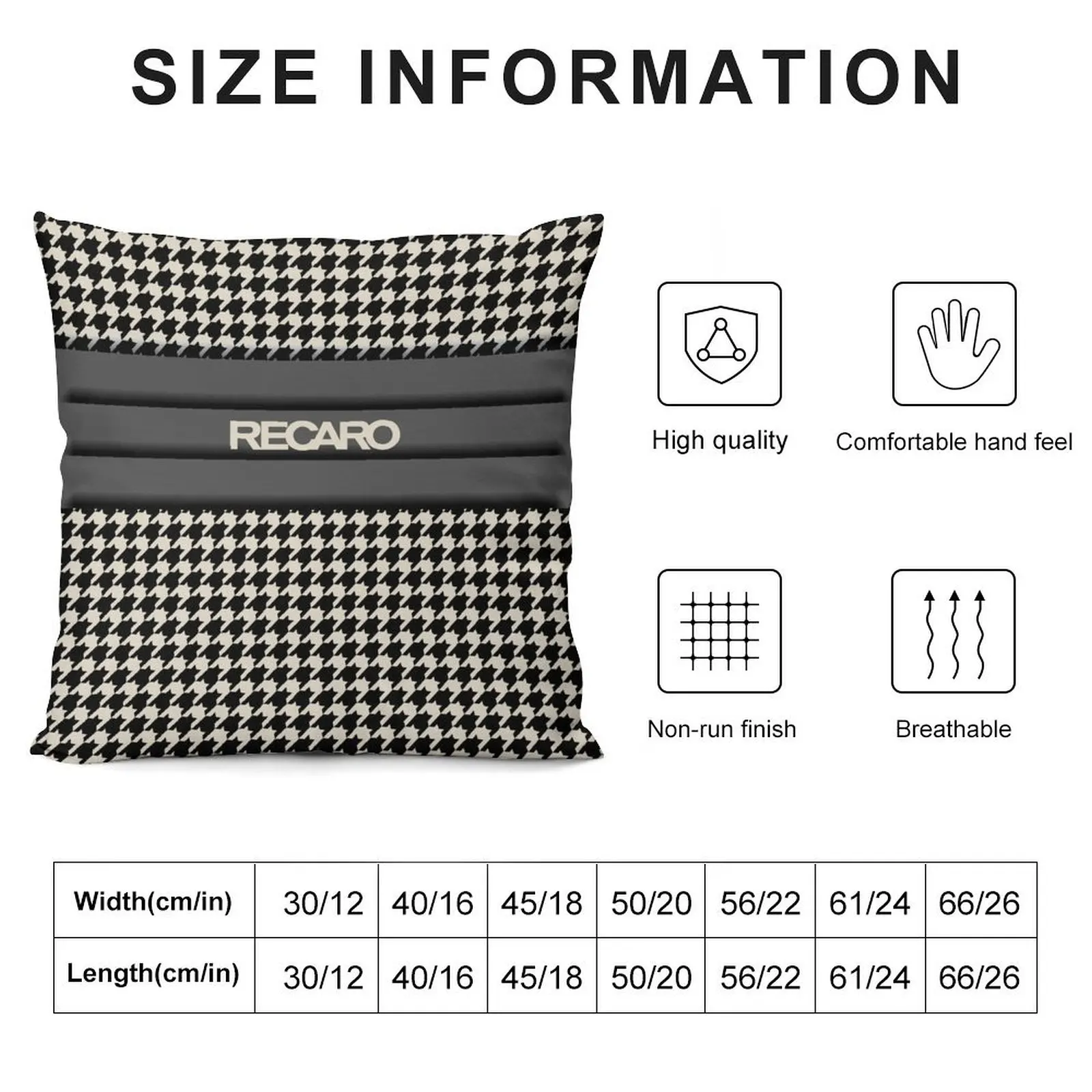 Recaro Seat houndstooth upholstery Throw Pillow Plaid Sofa ornamental pillows for living room Cushions pillow