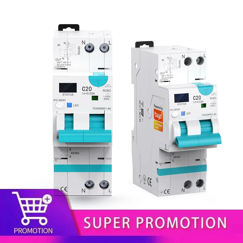 

ZigBee RCBO Adjustable Smart Circuit Breaker Residual Current Circuit breaker With Over Current and Leakage Protection TONGOU
