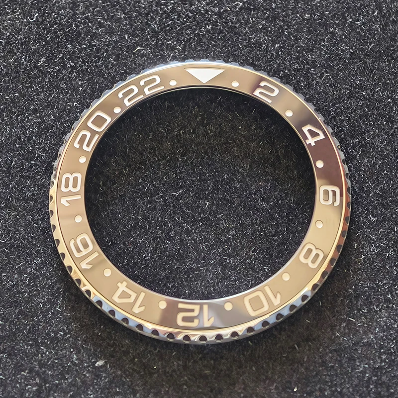Black and Grey Ceramic Bezel Insert for RLX GMT-Master II 126710 GRNR, High Quality Aftermarket Watch Replacement Part