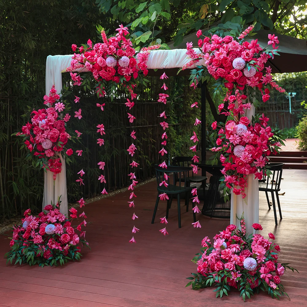 

Custom Charming Crafted Artificial Flowers Decoration Elegant Wedding Rose Red High Quality Fleur Artificielle Decor HY2349