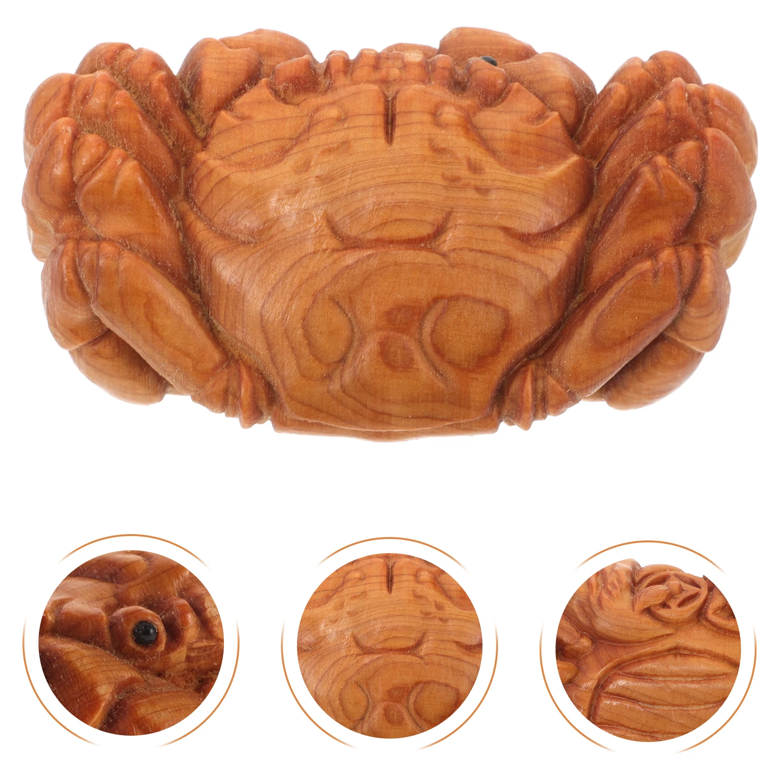 Vintage beeldje decor gesneden hout handgemaakte levensechte miniatuur schattige tafeldecoratie unieke zeeschepsel artistiek huis