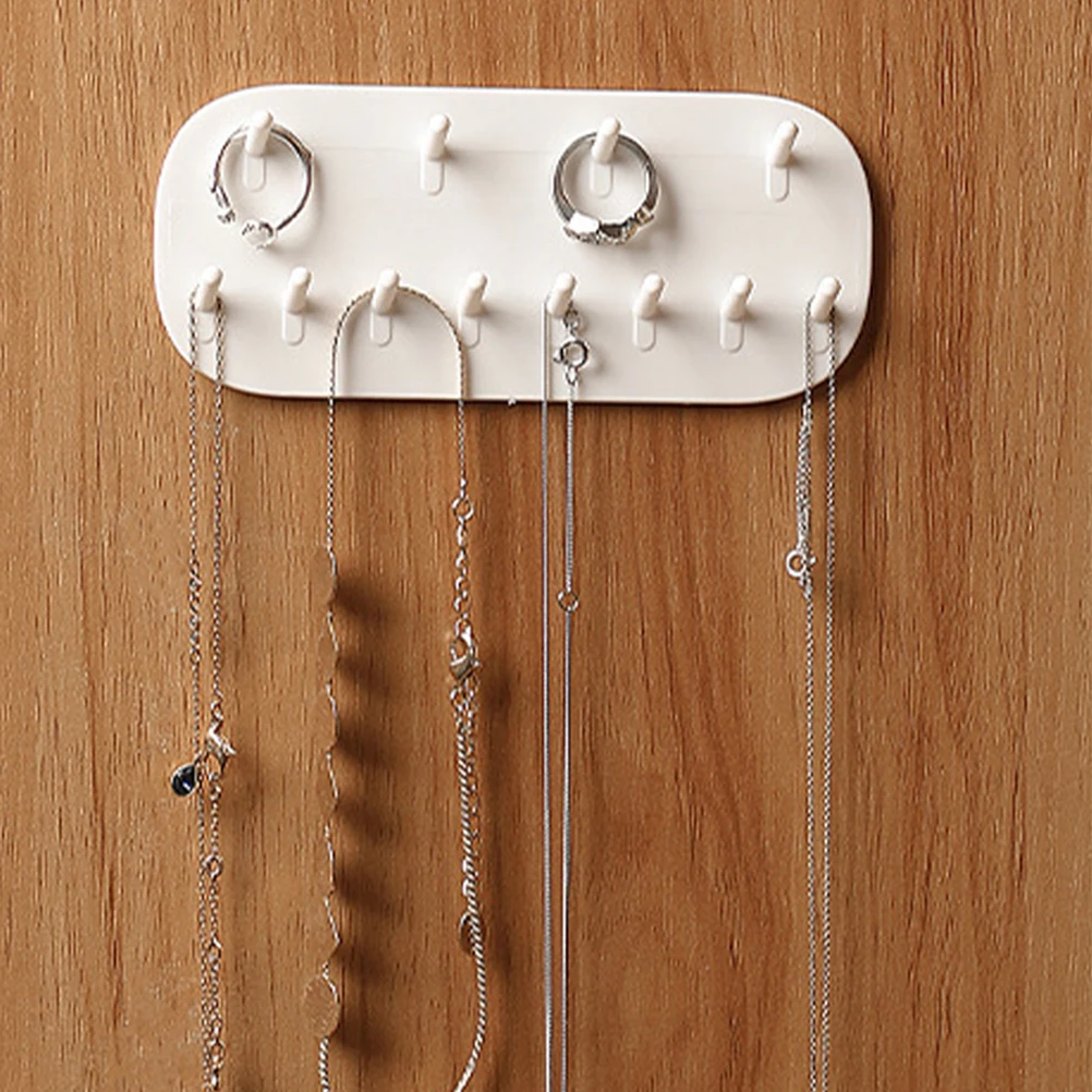 

2 Pcs Jewelry Storage Hanger Adhesive Organizer Holder Sunglasses Necklace White and Decoration