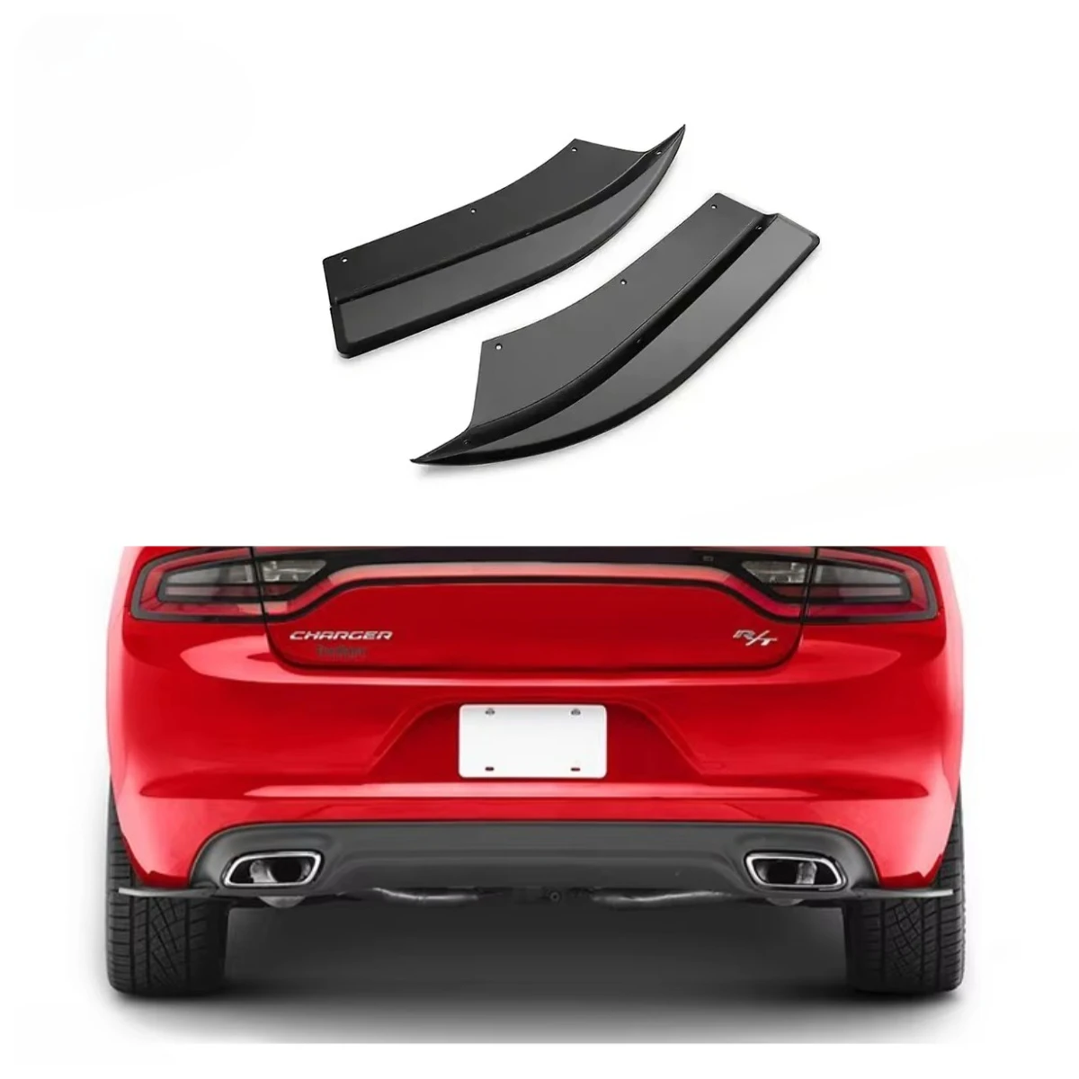 

Высококачественные накладки-сплиттеры (винглеты) на задний бампер в стиле ROCK из ABS-пластика для Charger 2015-2022