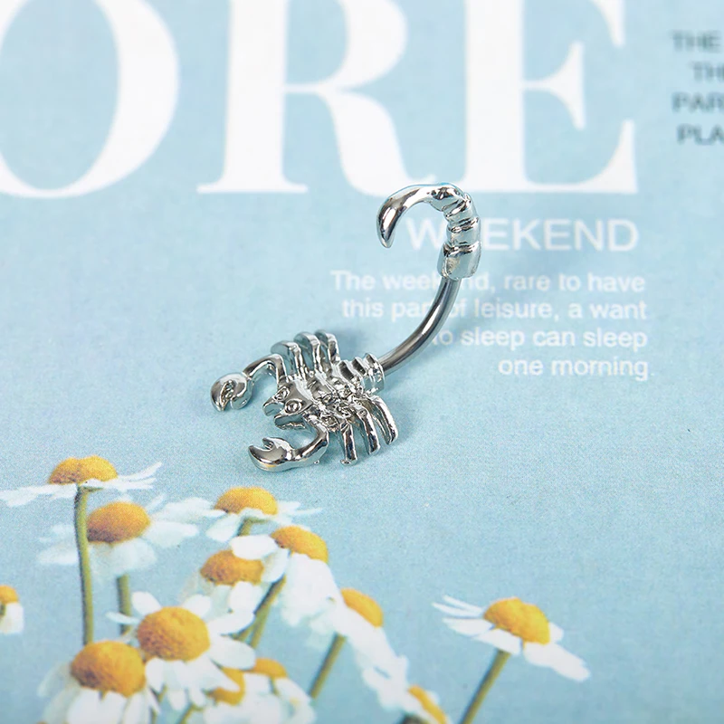 بسيطة ثقب البطن زر مشبك حلقة الإكسسوارات شكل العقرب ثقب مشبك حلقة فاسق مجوهرات للجسم اكسسوارات