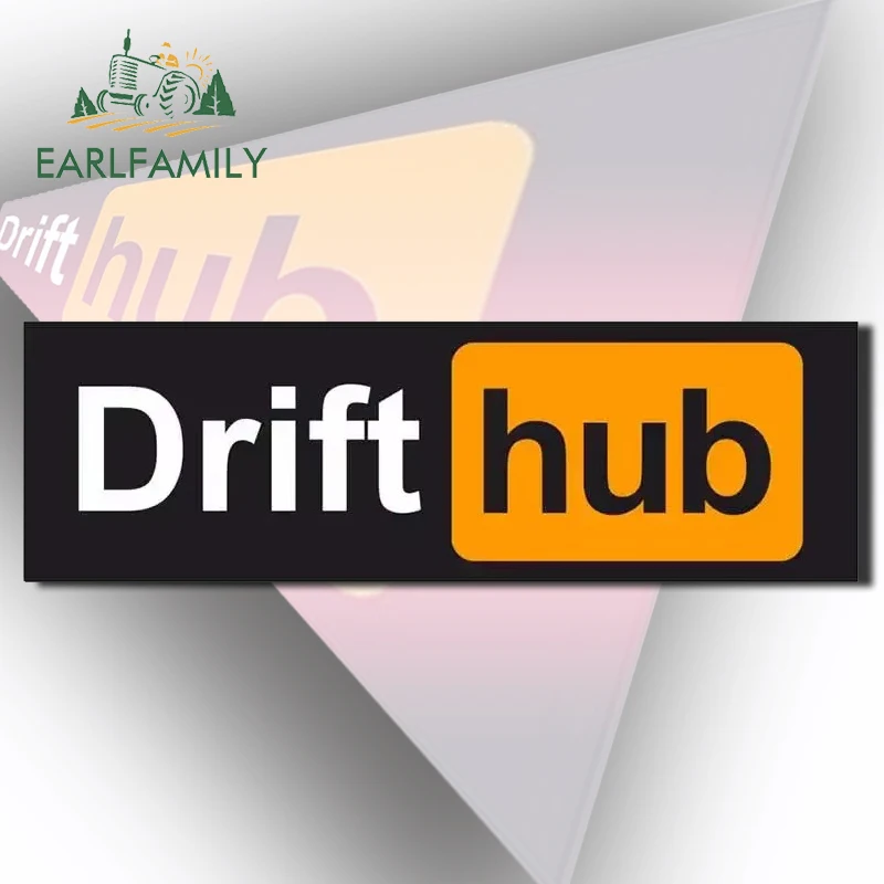 EARLFAMILY 13cm x 4.3cm For Drift Hub Car Decal Cartoon Car Stickers Vinyl Material Creative Sticker Occlusion Scratch Decor