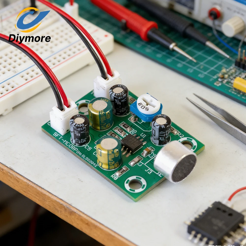 High Sensitivity Electret Microphone Amplifier Module with Noise Canceling DC 9-15V for Surveillance and Public Address Systems
