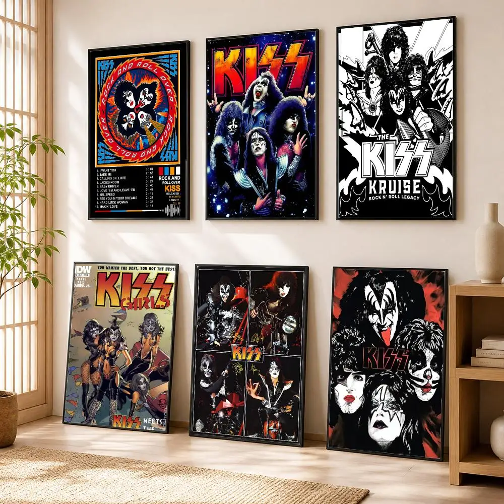 K-Kiss Classic Band Poster Moderne Wohnkultur Schlafzimmer Bar Flur Wasserdichte Wandkunst Ästhetische Dekoration