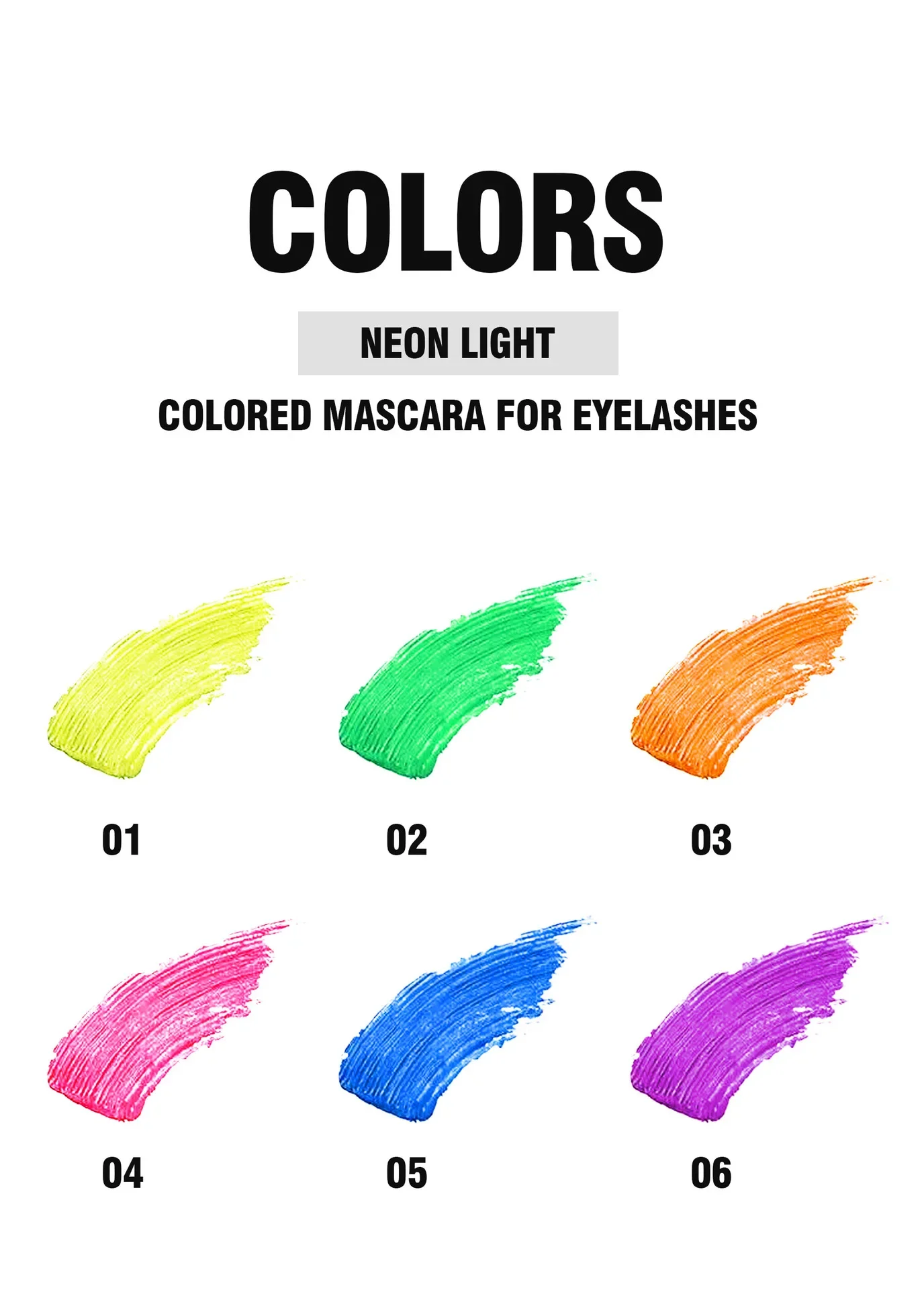 6 Kleuren Kleurrijke Wimper Mascara Wimpers Extension Curling Verlengt Groen Blauw Cosplay Fluorescerende Mascara Make-Up Neon Mascara