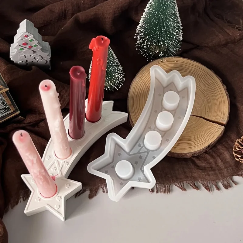 

Силиконовая форма для подсвечника, многоразовая форма для подсвечника с пентаграммой, форма для капель для длинных свечей, силиконовая форма для домашнего декора, подарок