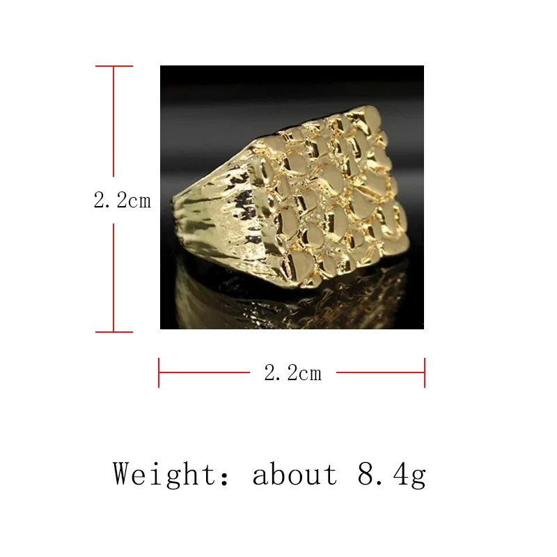 New Jewelry Hollowed-out Ring Electroplating  Protection Wear Resistant Men's Ring Personality Uneven Bumpy Rings