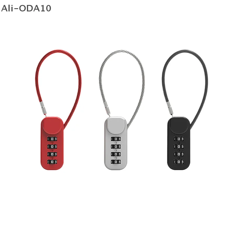 

1Pc Zinc alloy 4 Digital Number Lock with Coil Wire Rope for Travel Luggage Zipper Bag Backpack Suitcase Combination Code Lock