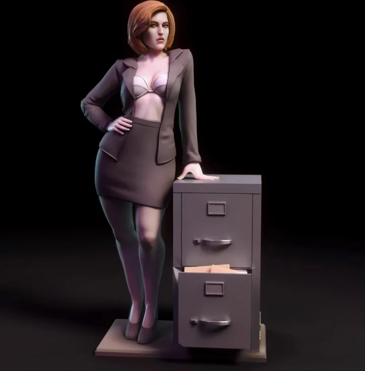 1/24 75mm  1/18 100mm Resin Model Kits Office Lady Figure Figurine Miniature Unpainted Painted 1124