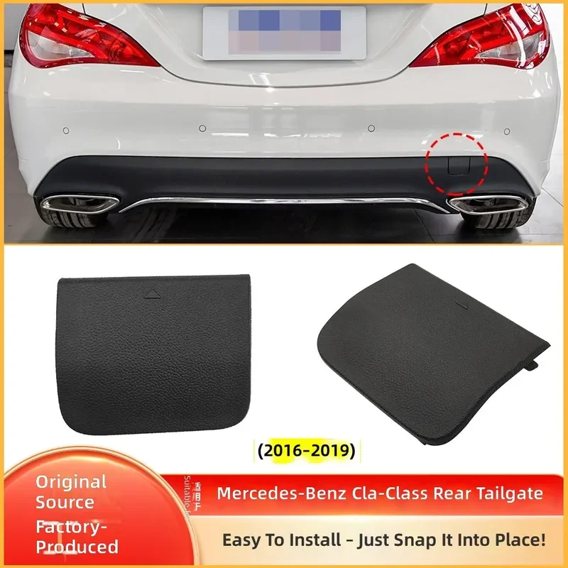 For 2016-2019 Mercedes Benz CLA Class W117 Rear Bumper Tow Hook Cover Rescue Cap Frosted Black 1178853400