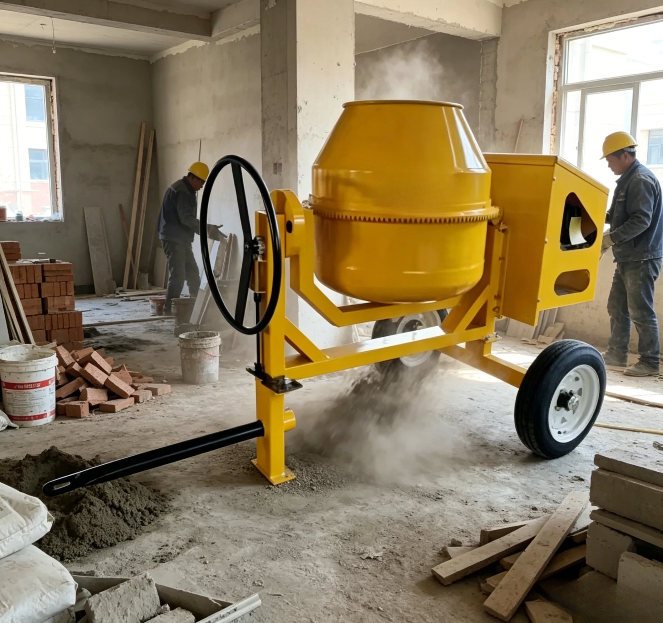 

YG 4 Wheels Mobile Type 500L Concrete Mixing Drum Cement Concrete Drum Mixer Portable for Sale Replacement Drum Customized