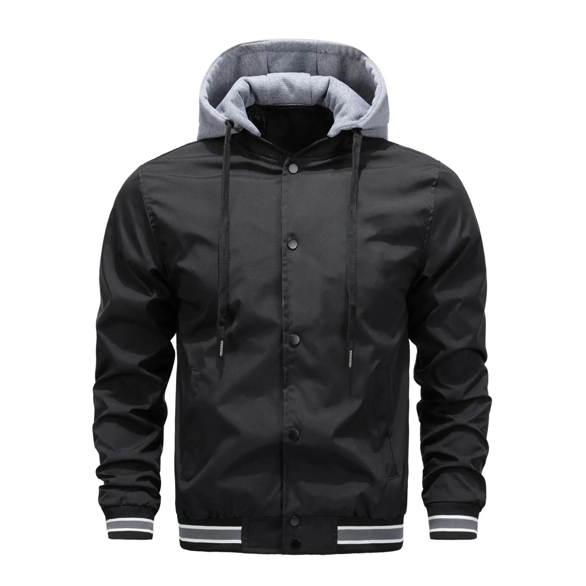 

2022 New hooded detachable single breathable fabric men's baseball jacket jacket