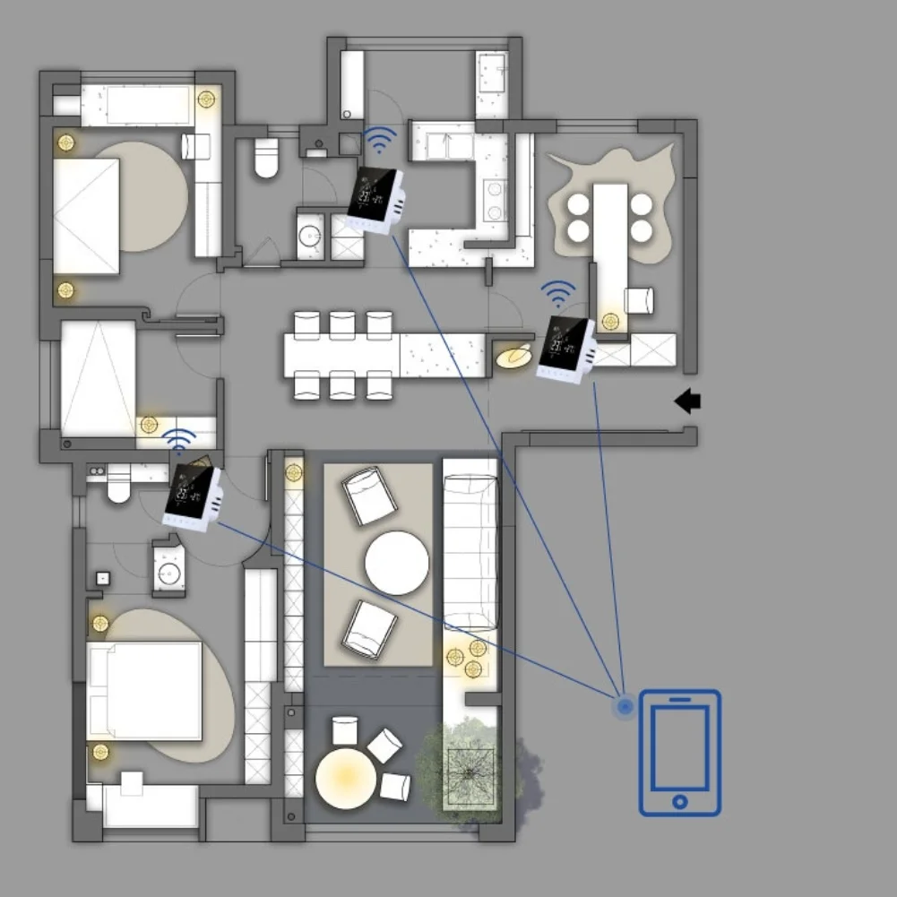 Smart Floor Heating Thermostat with For Tuya WIFI and APP Remote Control Providing Accurate Temperature Settings