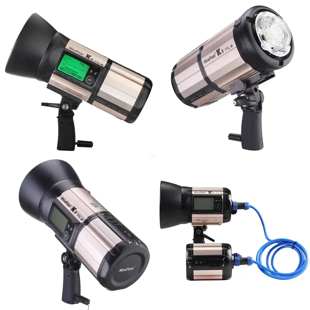 

NiceFoto 800W Outdoor Flash Lighting Studio Flash Battery Powered Flash Light K8TTL.M TTL for and Nikon