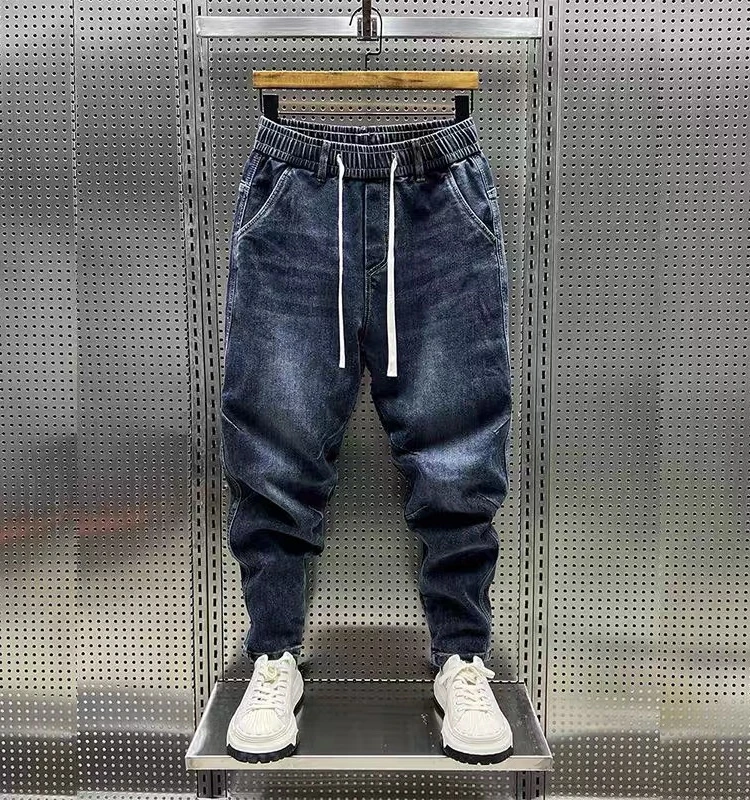 

plus Size 300 Pou Men's Jeans Elastic Waist Loose Fit Harlan Long Pants Autumn Winter Casual Slimming Effect Teen Faion