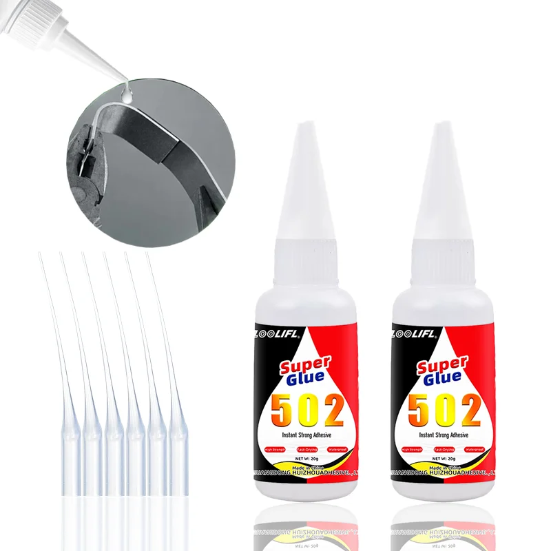 502 Super Glue Instant Multi-Function Quick-Drying Adhesive Transparent Super Strong Adhesion Metal Wood Plastic Glass DIY Repair Glue