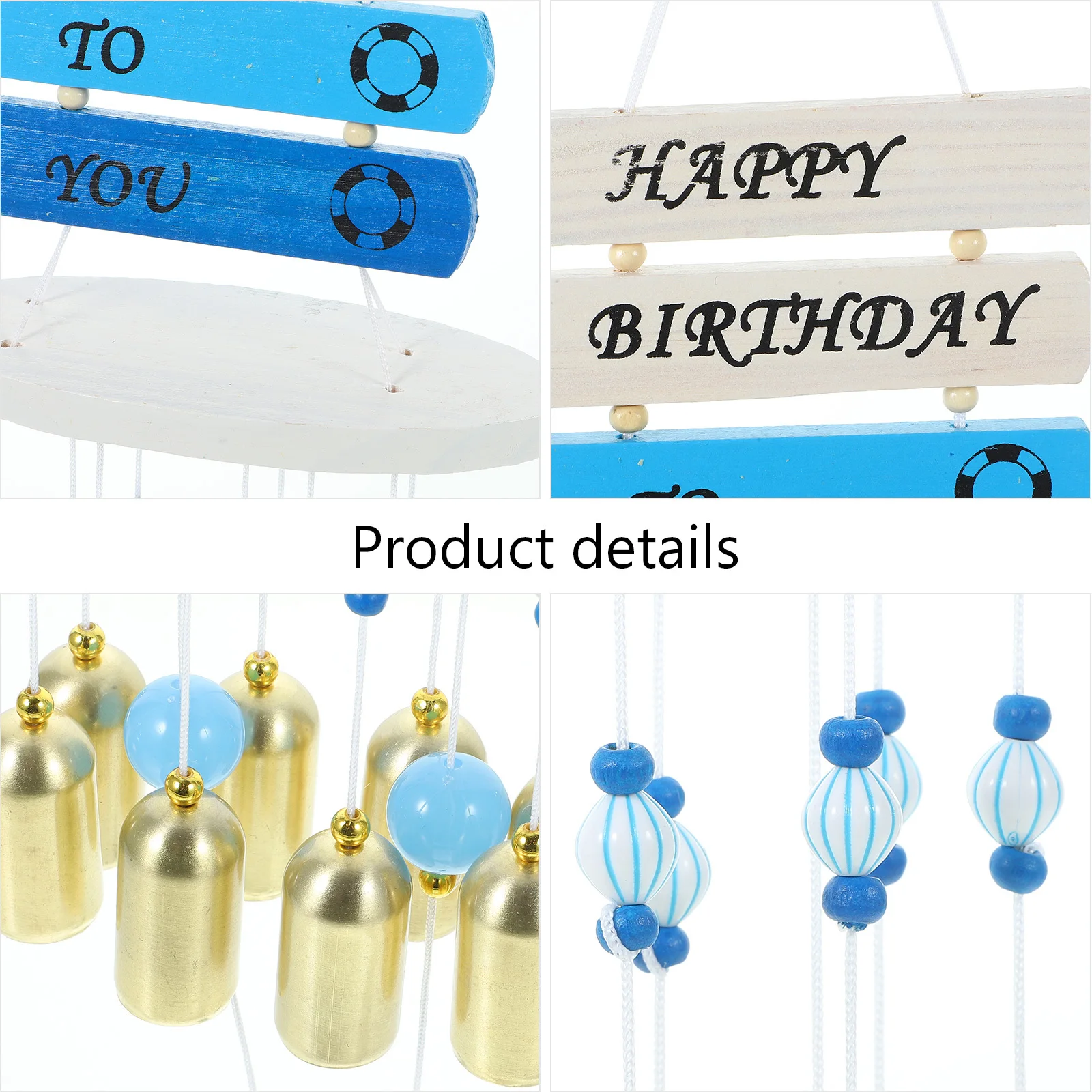 

Sailboat Wind Chime Nautical Style Wooden Iron Decorative Hanging Wind Bell Indoor Outdoor Patio Garden Decor