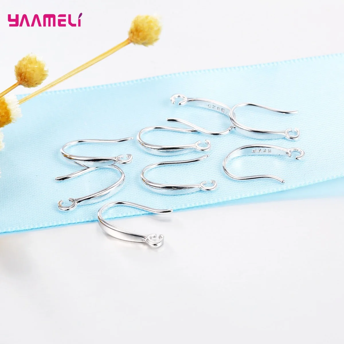 100PCS Lot Real 100% 925 Sterling Silver S925 Hook Earrings Jewelry Findings Fittings Components Accessories Handmade Supplies