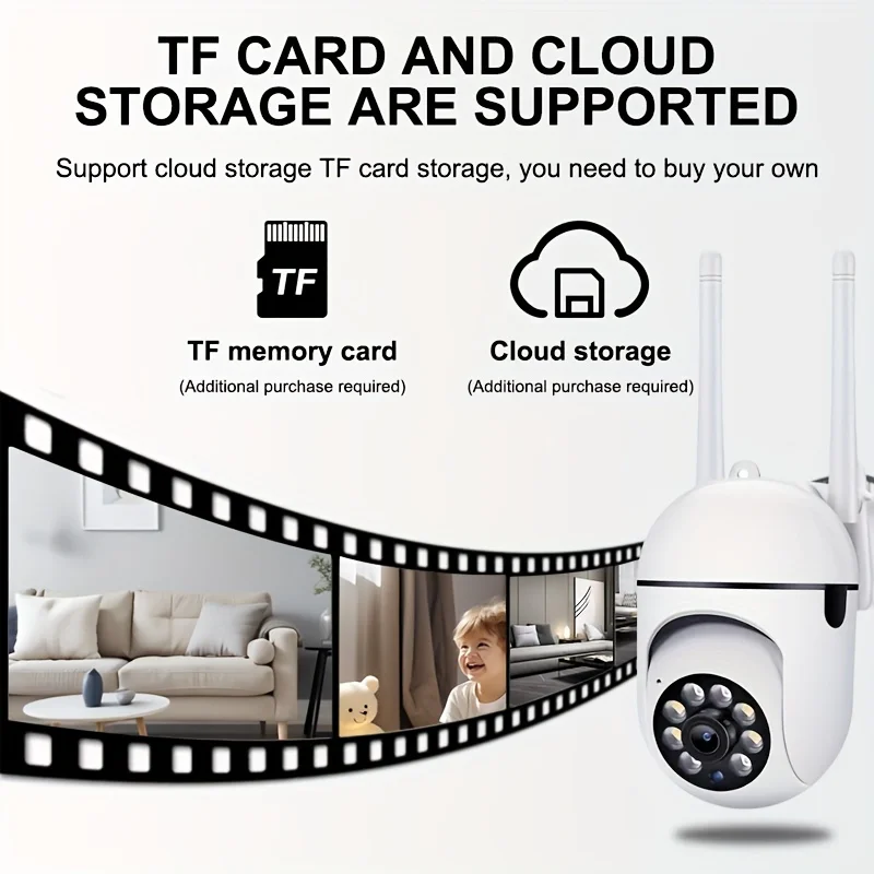 กล้อง IP ไร้สาย 1080P, WiFi 2.4G, Night Vision, เสียง 2 ทิศทาง, การตรวจจับความเคลื่อนไหว, การควบคุมแอพ, สําหรับความปลอดภัยภายในบ้าน/ธุรกิจ