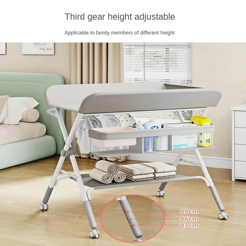 Portable Diaper-Changing Table Multi-Functional Foldable Baby Care Desk Bath and Diaper Change Table with Storage Care