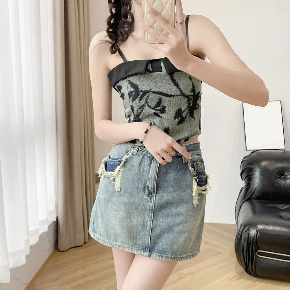 

Apricot Chinese Style Camisole Regular Length Top Sleeveless Design Slight Stretch Fabric Suitable For Spring Summer Autumn