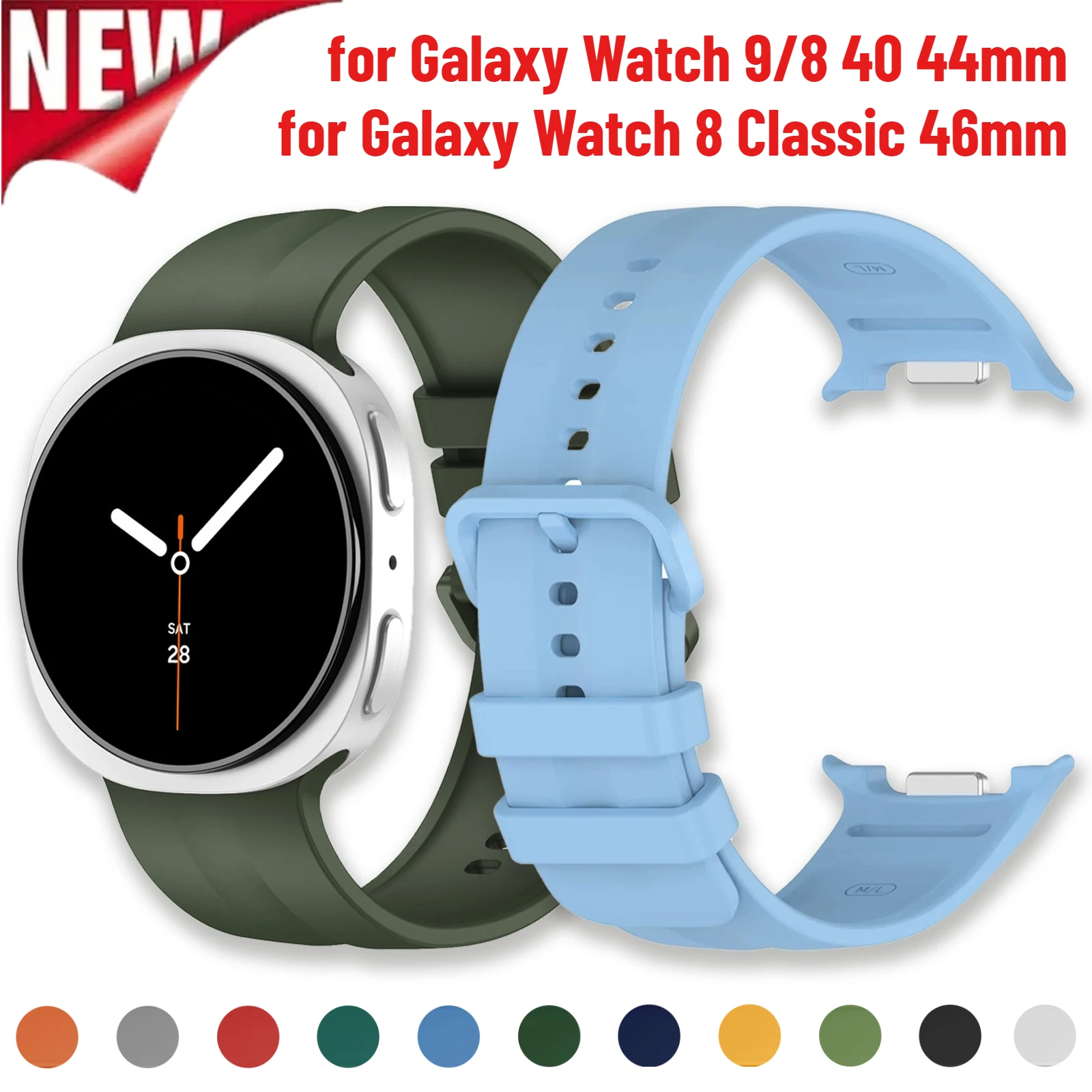 Original Sport-Armband Silikon-Armband Correa Strap für Samsung Galaxy Watch 9 8 40mm 44mm Galaxy Watch 8 Classic 46mm Armband