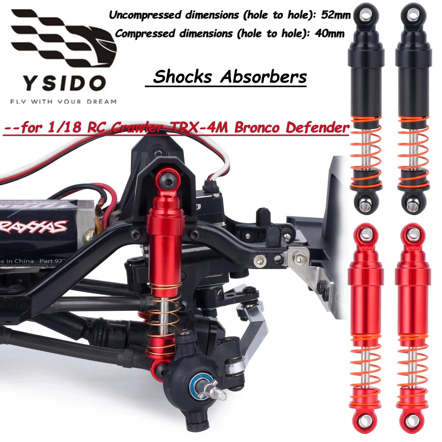 

2/4 шт. алюминиевые амортизаторы с большим отверстием и маслом для 1/18 RC Crawler TRX-4M Bronco Defender, детали для обновления радиоуправляемого автомобиля