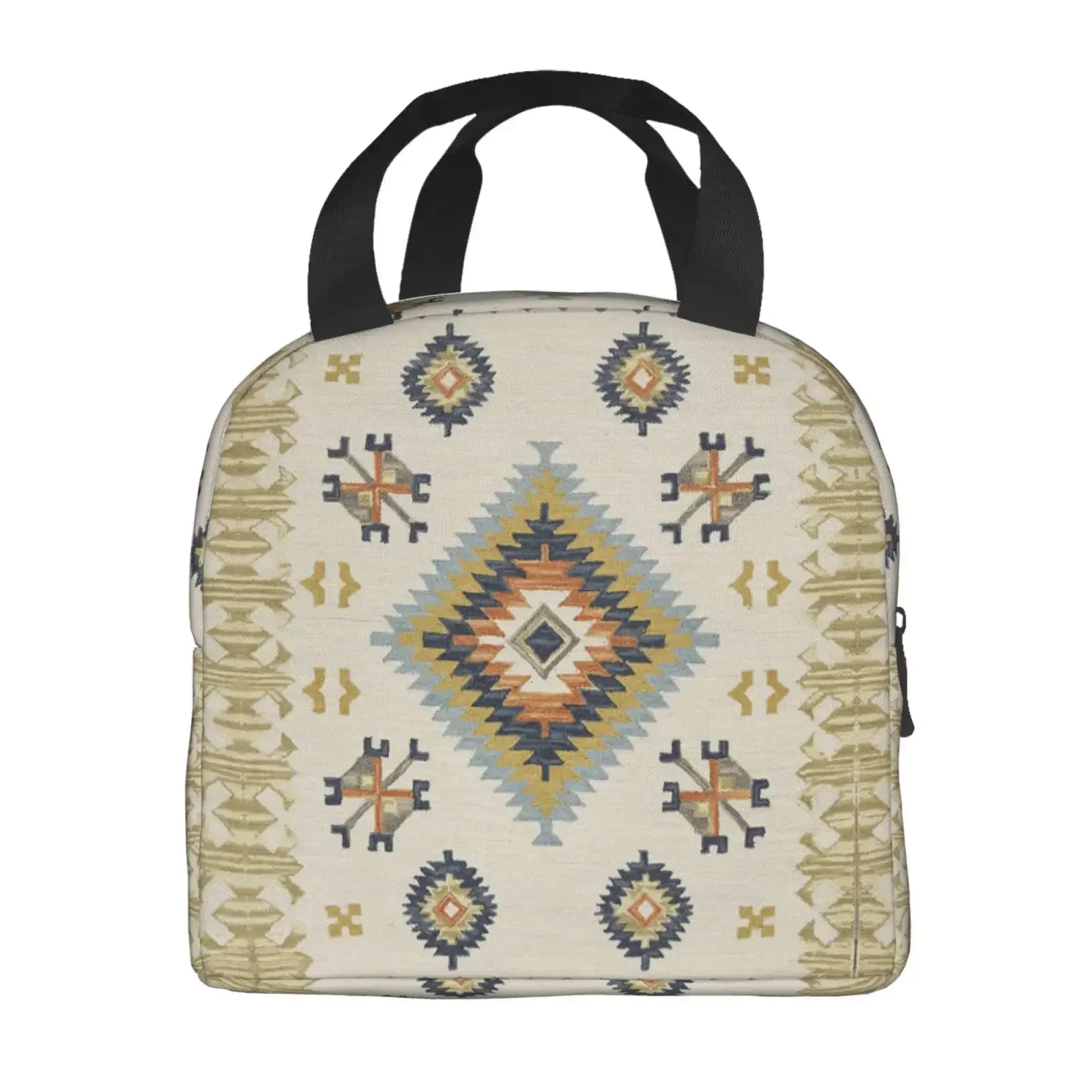 Bohemian Aztec Geometric Pattern Portable Lunch Boxes Waterproof Thermal Cooler Food Insulated Lunch Bag Kids School Children