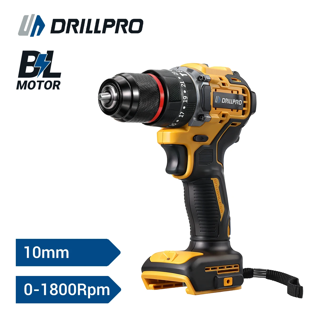 Drillpro Cordless Electric Drill Rechargeable Electric Screwdriver Household Two Speed 20+3 Gear for DeWalt 20V Battery