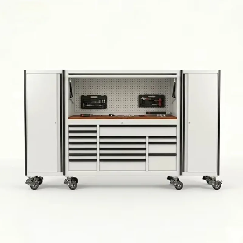 Heavy-Duty Mobile Rolling Tool Pit Cart Workshop Storage System Metal Garage Tool Cabinet Professional Tool Station OEM