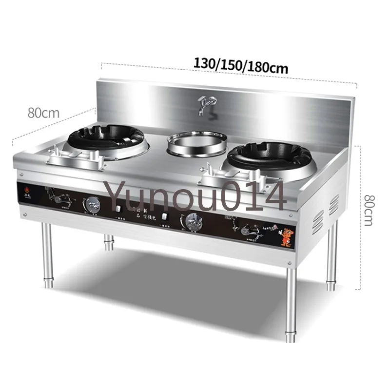 

Lyroe-Commercial Chinese Wok Range with Faucet and Baffle, 2 Holes