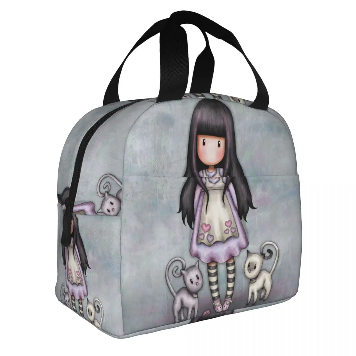 Santoro Gorjuss Doll Insulated Lunch Bag Thermal Bag Reusable Art Cute Cartoon Portable Tote Lunch Box Bento Pouch Office Travel