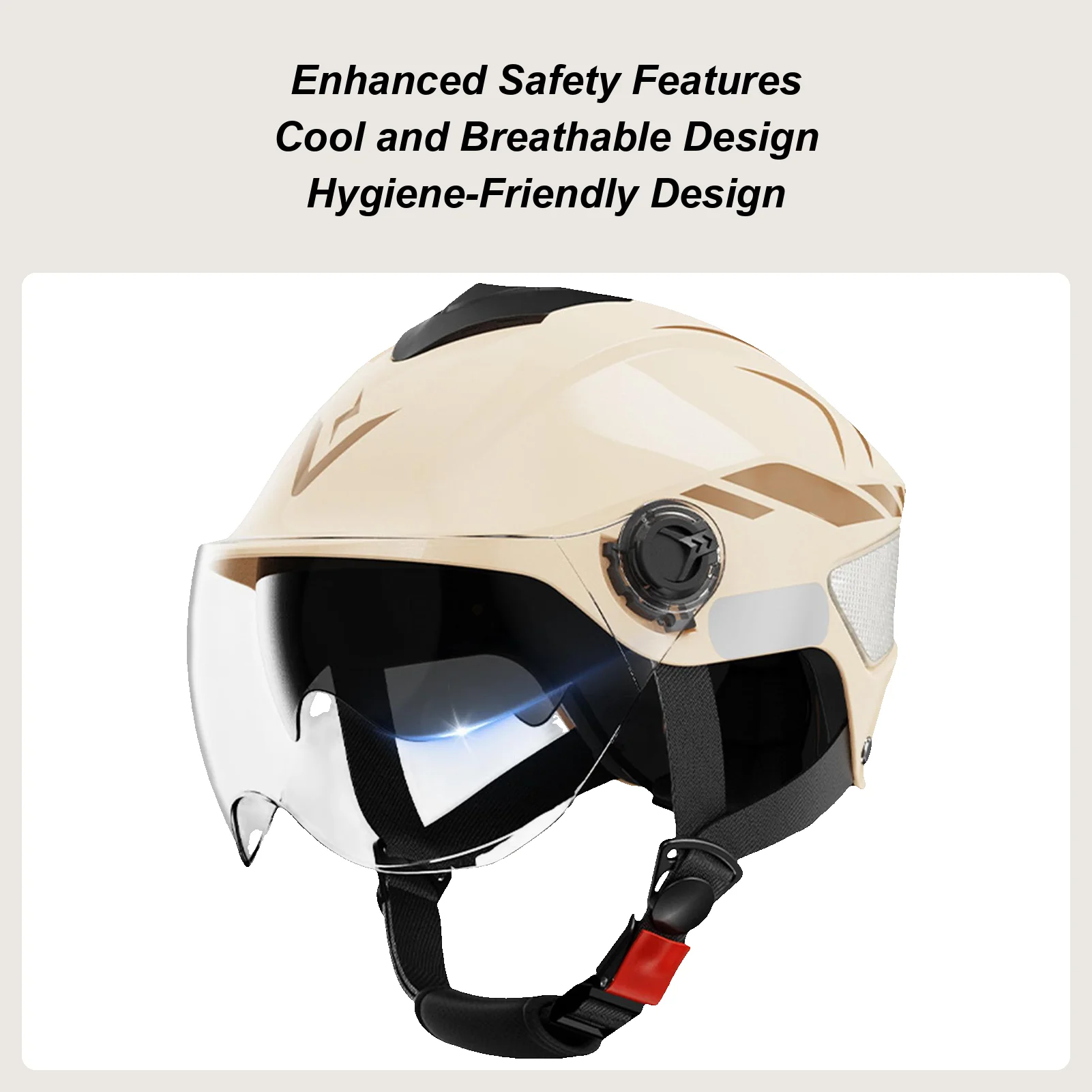 

Mens Motorcycle Helmets Double Visor Scooter Helmet for Adult Adjustable Fit Riding Gear UV Block Hard-Shell Hat for Wife